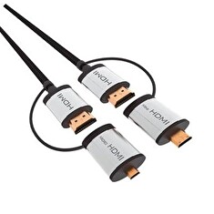 PLATINET OMEGA kabel HDMI v1.4 černý 1,5m + adapter na miniHDMI a microHDMI