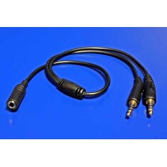 Redukce audio 4 pólový jack3,5F - 2x jack3,5M