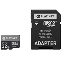 PLATINET microSDHC SECURE DIGITAL + ADAPTER SD 32GB class10 UIII 90MB/s [44003]