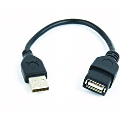 GEMBIRD Kabel USB A-A 15cm 2.0 prodlužovací HQ Black, zlacené kontakty