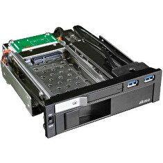 AKASA HDD box Lokstor M51, 3.5" a 2.5" SATA HDD do 5.25" interní pozice, USB 3.0, černá