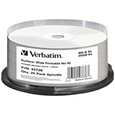 Verbatim Blu-ray BD-R [ Spindle 25 | 25GB | 6x | WIDE PRINT NO ID ]