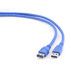 Kabel USB A-A 1,8m USB 3.0 prodlužovací, modrý