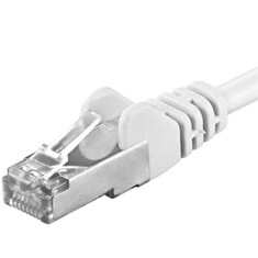 Premiumcord Patch kabel Cat6a S-FTP, AWG 26/7, délka 0.25m, bílá