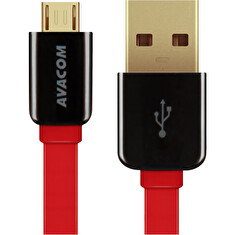Kabel AVACOM MIC-40R USB - Micro USB, 40cm, červená
