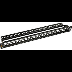 19" modulární neosazený high-density patch panel Solarix 24 portů 0,5U SX24HDM-0-STP-SL-UNI