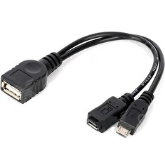 PremiumCord USB redukce kabel USB A/female+Micro USB/female - Micro USB/male OTG