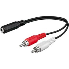 PremiumCord Kabel Jack 3.5mm-2xCINCH F/M 20cm