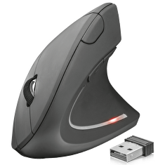 TRUST Verto/Vertikální/Optická/Pro praváky/1 600 DPI/Bezdrátová USB/Černá