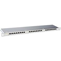 Solarix 19'' Patch panel 24xRJ45 CAT6 STP s vyvaz.lištou nerez 0,5U