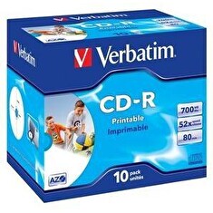 Verbatim CD-R | jewel case 10 | 700MB | 52x | printable | DataLife+ AZO ]