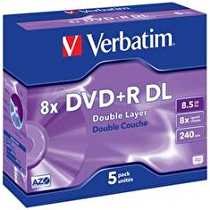 Verbatim DVD+R DL [ jewel case 5 | 8.5GB | 8x | matte silver ]