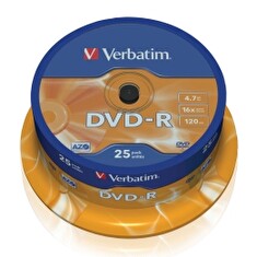 VERBATIM DVD-R(25-Pack)Spindl/MattSlvr/16x/4.7GB