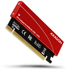 AXAGON PCEM2-S, PCIe x16 - M.2 NVMe M-key slot adaptér, pasivní chladič