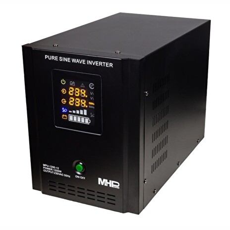 Napěťový měnič MHPower MPU-1200-12 záložní zdroj, 12V/230V, 1200W, funkce UPS, čistý sinus