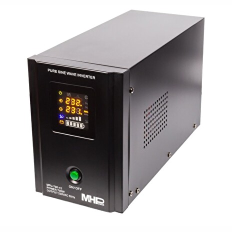Napěťový měnič MHPower MPU-700-12 záložní zdroj, 12V/230V, 700W, funkce UPS, čistý sinus