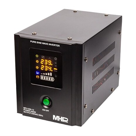 Napěťový měnič MHPower MPU-500-12 záložní zdroj, 12V/230V, 500W, funkce UPS, čistý sinus