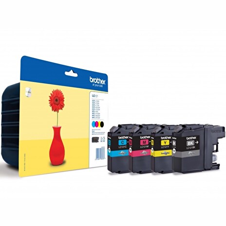 BROTHER INK LC-121VALBP (inkoust multipack - černá + tři barvy)