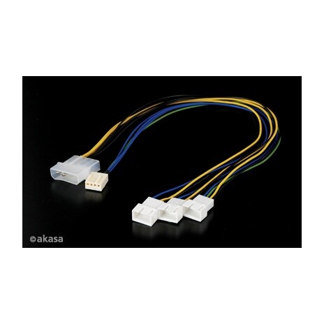 AKASA Kabel redukce pro ventilátory 1x 4pin PWM na 3x 4pin PWM