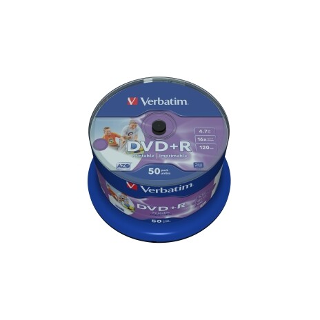 Verbatim DVD+R [ cakebox 50 | 4.7GB | 16x | Wide Photo printable ]