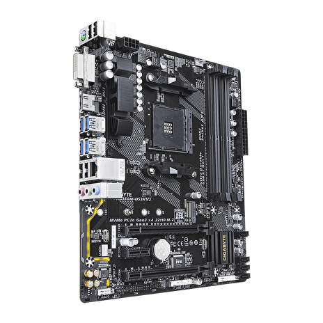 GIGABYTE MB Sc AM4 GA-AB350M-DS3H V2, AMD B350, 4xDDR4, VGA, mATX - repair (bez příslušenství)