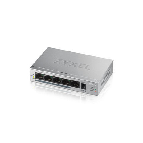 Zyxel GS1005-HP, 5 Port Gigabit PoE+ unmanaged desktop Switch, 4 x PoE, 60 Watt