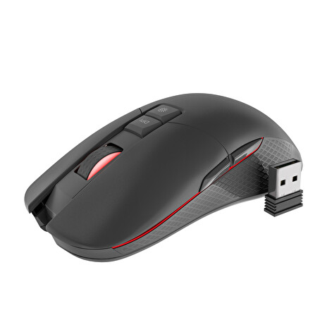 Genesis herní optická myš ZIRCON 330/RGB/Herní/Optická/3 500 DPI/Bezdrátová USB/Černá-červená