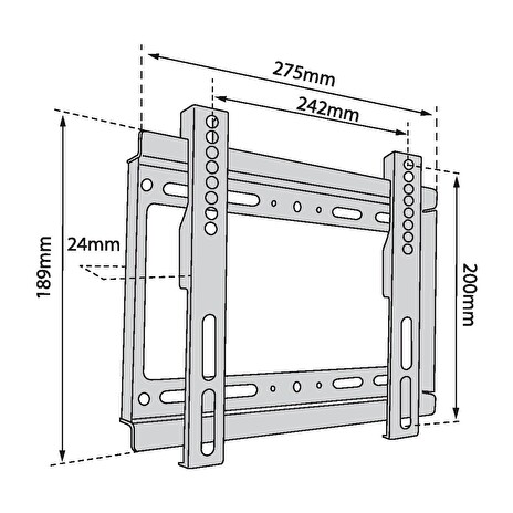 TB TV wall mount TB-250 up to 42", 40kg max VESA 200x200