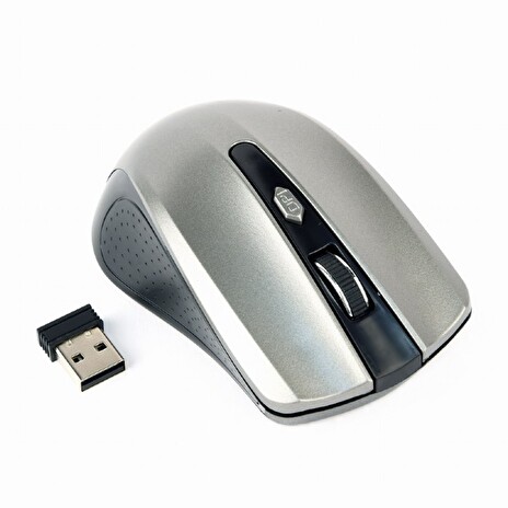 Gembird MUSW-4B-04-BG/Cestovní/Optická/1 600 DPI/Bezdrátová USB/Černá-stříbrná