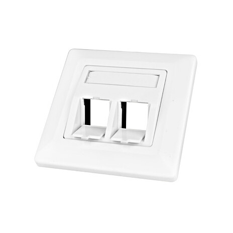 Datová zásuvka pod omítku pro 2 moduly (45°),prázdná,RAL9010