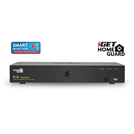 iGET HGNVK85304 - Kamerový PoE FullHD set, 8CH NVR + 4x IP 1080p kamera, SMART detekce, W/M/Andr/iOS