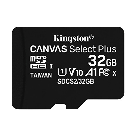 Kingston paměťová karta 32GB Canvas Select Plus microSDHC 100R A1 C10 Card + ADP