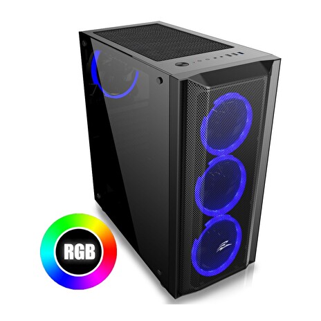 EVOLVEO Ptero Q1/Midi Tower/Transpar./Černá