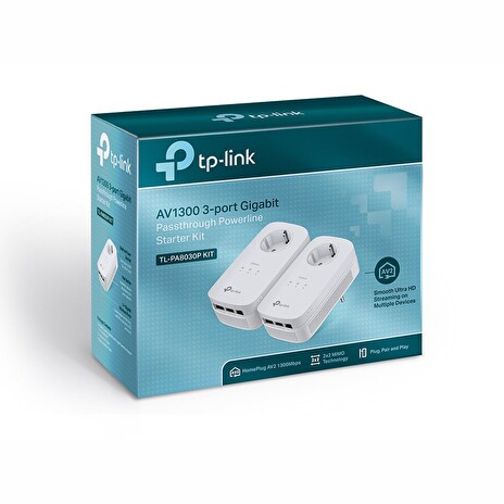 TP-Link TL-PA8030P KIT AV1300 Sada Powerline Starter pack průchozí 3xGLAN
