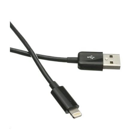 C-TECH Kabel USB 2.0 Lightning (IP5 a vyšší) nabíjecí a synchronizační kabel, 1m, černý