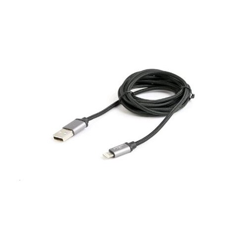 GEMBIRD CABLEXPERT Kabel USB 2.0 Lightning (IP5 a vyšší) nabíjecí a synchronizační kabel, opletený, 1,8m, černý, blister
