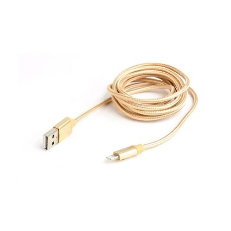 GEMBIRD CABLEXPERT Kabel USB 2.0 Lightning (IP5 a vyšší) nabíjecí a synchronizační kabel, opletený, 1,8m, zlatý, blister