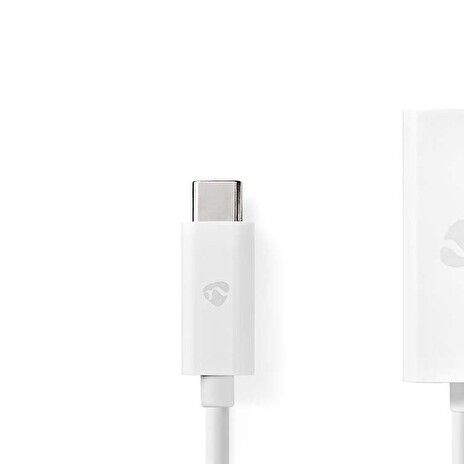 Nedis CCGB64950WT02 - Síťový adaptér USB | USB 3.2 Gen 1 | 1000 Mbps | USB-C™ Zástrčka | RJ45 Zásuvka | 0.20 m | Bílá