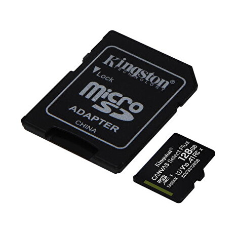 KINGSTON 128GB microSDHC CANVAS Plus Memory Card 100MB/85MBs- UHS-I class 10 Gen 3