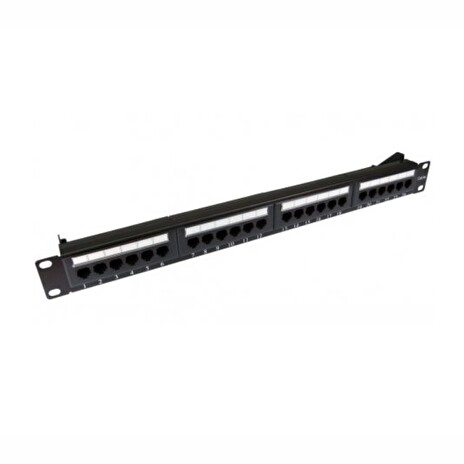 OPTIX UTP Patch panel Cat.6, 24 port, 1U, black, Certifikován