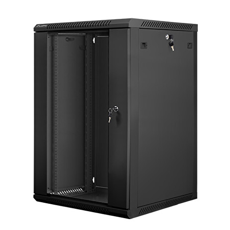 Nástěnný rack 19'' 18U 600X600mm černý flat pack