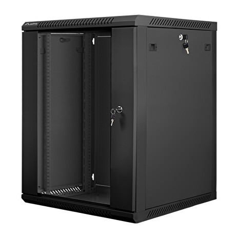 Nástěnný rack 19' 15U 600X600mm černý flat pack