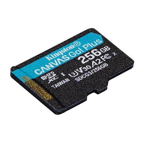 KINGSTON 256GB microSDXC Canvas Go! PLus 170R/100W U3 UHS-I V30 Card bez adapteru