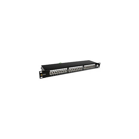 Solarix 19" Patch panel Solarix 24 x RJ45 CAT6 STP černý 1U