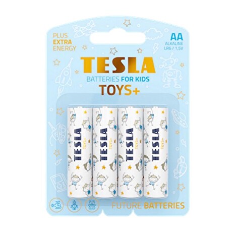 TESLA TOYS+ BOY alkalická baterie AA (LR06, tužková, blister) 4 ks