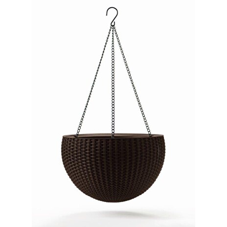 Květináč Keter Hanging Sphere whiskey hnědý