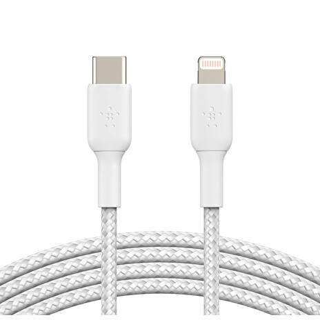 Belkin BOOST CHARGE™ Lightning/USB-C kabel, 1m, bílý - odolný