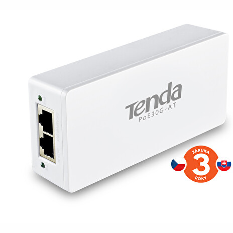 Tenda PoE30G-AT - Gigabit Power Injector, 30W, 48V, 802.3at/802.3af,PD Autodet., 2x GbE LAN