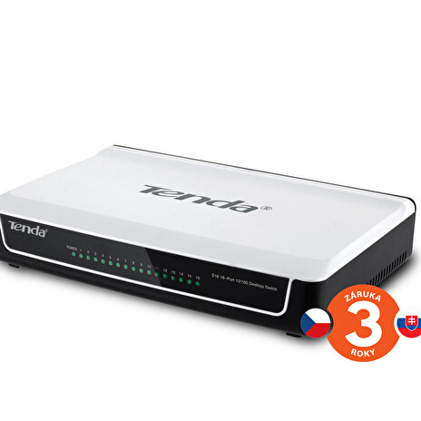 Tenda S16 - 16-port Fast Ethernet Switch, 10/100 Mb/s, Desktop