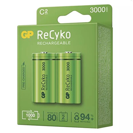 GP C ReCyko 3 000 mAh, nabíjecí, 2 ks PP